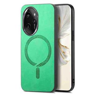 For Honor 100 Pro Retro Magsafe Magnetic PU Back Cover Phone Case(Green)