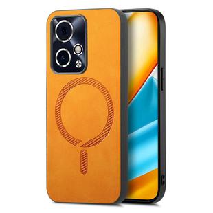 For Honor 90 GT 5G Retro Magsafe Magnetic PU Back Cover Phone Case(Yellow)