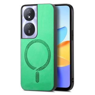For Honor Play 50 Plus 5G Retro Magsafe Magnetic PU Back Cover Phone Case(Green)