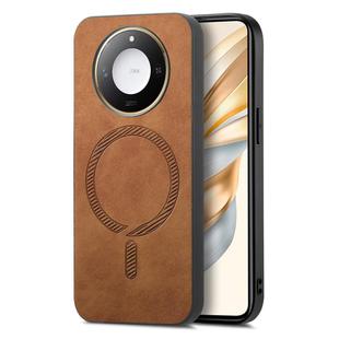 For Honor X50 Retro Magsafe Magnetic PU Back Cover Phone Case(Brown)