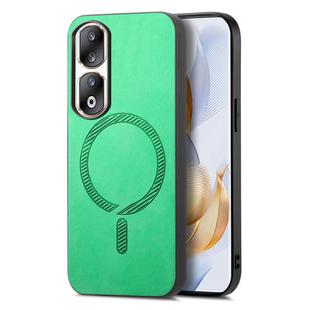 For Honor 90 Pro 5G Retro Magsafe Magnetic PU Back Cover Phone Case(Green)