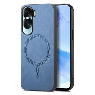 For Honor X50i Retro Magsafe Magnetic PU Back Cover Phone Case(Blue)