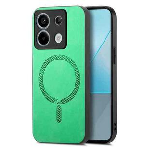 For Xiaomi Redmi Note 13R Pro Solid Color Retro Magsafe PU Back Cover Phone Case(Green)