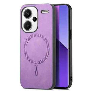 For Xiaomi Redmi Note 13 Pro+ Solid Color Retro Magsafe PU Back Cover Phone Case(Purple)