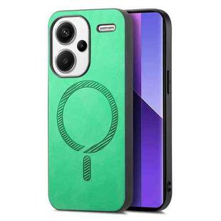 For Xiaomi Redmi Note 13 Pro+ Solid Color Retro Magsafe PU Back Cover Phone Case(Green)