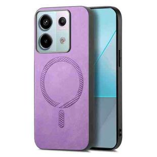 For Xiaomi Civi 3 5G Solid Color Retro Magsafe PU Back Cover Phone Case(Purple)