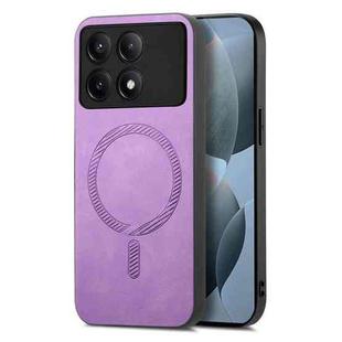 For Xiaomi Redmi K70E /Poco X6 Pro 5G Solid Color Retro Magsafe PU Back Cover Phone Case(Purple)