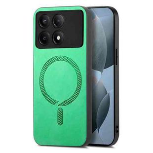 For Xiaomi Redmi K70E /Poco X6 Pro 5G Solid Color Retro Magsafe PU Back Cover Phone Case(Green)