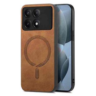 For Xiaomi Redmi K70E /Poco X6 Pro 5G Solid Color Retro Magsafe PU Back Cover Phone Case(Brown)