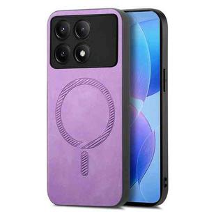 For Xiaomi Redmi K70 / K70 Pro 5G Solid Color Retro Magsafe PU Back Cover Phone Case(Purple)