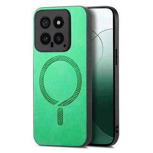 For Xiaomi 13T / 13T Pro Solid Color Retro Magsafe PU Back Cover Phone Case(Green)