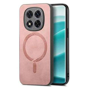 For Xiaomi Redmi Note 14 Pro+ 5G Solid Color Retro Magsafe PU Back Cover Phone Case(Pink)