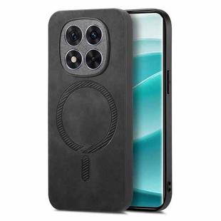 For Xiaomi Redmi Note 14 Pro+ 5G Solid Color Retro Magsafe PU Back Cover Phone Case(Black)
