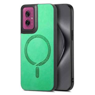 For Motorola Moto G55 Retro Magsafe Magnetic PU Back Cover Phone Case(Green)