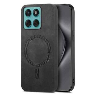 For Motorola Moto G Stylus 5G 2025 Retro Magsafe Magnetic PU Back Cover Phone Case(Black)