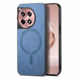 For OnePlus Ace 3 5G Solid Color Retro Magsafe PU Back Cover Phone Case(Blue)