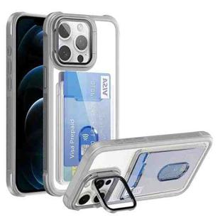 For iPhone 12 Pro Max Card Bag Holder Acrylic Hybrid TPU Phone Case(White)