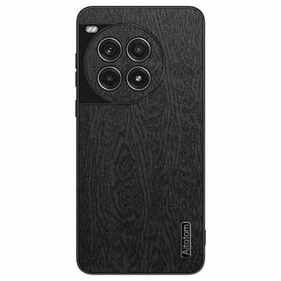 For OnePlus Ace 3 Pro Tree Bark Leather Shockproof Phone Case(Black)