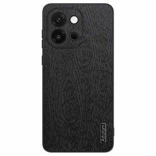 For OnePlus 13T Tree Bark Leather Shockproof Phone Case(Black)