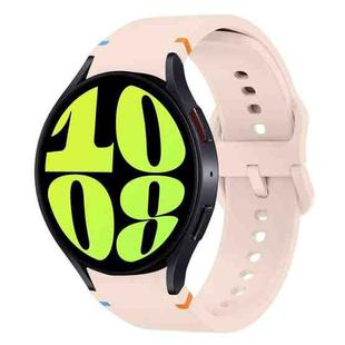 For Samsung Galaxy Watch 6 40 / 44mm Flat Sewing Design Silicone Watch Band(Pink)