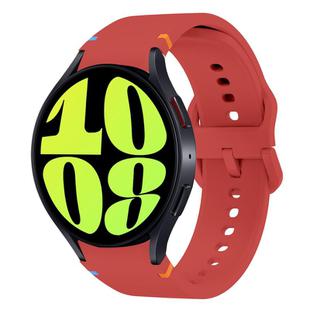 For Samsung Galaxy Watch 6 40 / 44mm Flat Sewing Design Silicone Watch Band(Red)