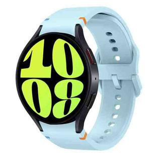 For Samsung Galaxy Watch 6 40 / 44mm Flat Sewing Design Silicone Watch Band(Light Blue)