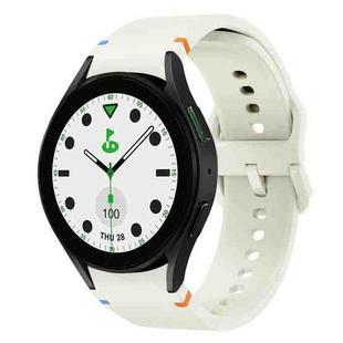For Sansung Galaxy Watch 5 Pro Golf Edition Flat Sewing Design Silicone Watch Band(White)