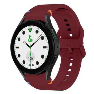 For Sansung Galaxy Watch 5 Pro Golf Edition Flat Sewing Design Silicone Watch Band(Wine Red)