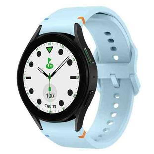 For Sansung Galaxy Watch 5 Pro Golf Edition Flat Sewing Design Silicone Watch Band(Light Blue)