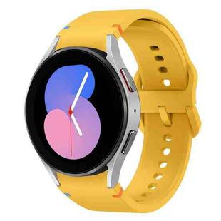 For Samsung Galaxy Watch 5 40 / 44mm Flat Sewing Design Silicone Watch Band(Apricot)