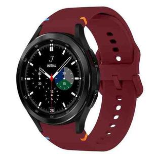 For Samsung Galaxy Watch 4 Classic 42 / 46mm Flat Sewing Design Silicone Watch Band(Wine Red)