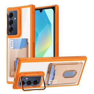 For Samsung Galaxy A16 5G Card Bag Holder Acrylic Hybrid TPU Phone Case(Orange)