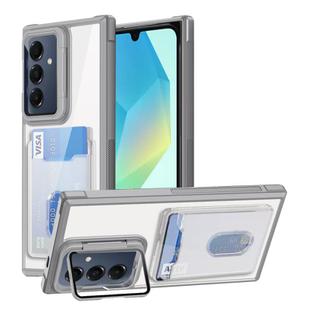 For Samsung Galaxy A16 5G Card Bag Holder Acrylic Hybrid TPU Phone Case(White)