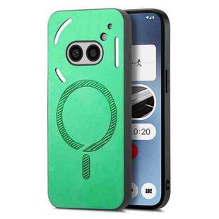 For Nothing Phone 2a Solid Color Retro Magsafe PU Back Cover Phone Case(Green)