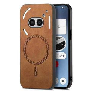 For Nothing Phone 2a Solid Color Retro Magsafe PU Back Cover Phone Case(Brown)