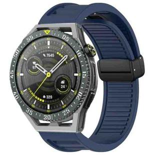 For Huawei Watch GT3 SE 22mm Foldable Magnetic Buckle Silicone Watch Band(Midnight Blue)