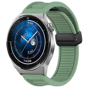 For Huawei Watch GT3 Pro 46mm 22mm Foldable Magnetic Buckle Silicone Watch Band(Green)