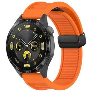 For Huawei Watch Ultimate 22mm Foldable Magnetic Buckle Silicone Watch Band(Orange)