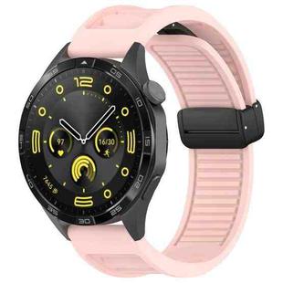 For Huawei Watch Ultimate 22mm Foldable Magnetic Buckle Silicone Watch Band(Pink)