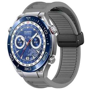 For Huawei Watch Ultimate 22mm Foldable Magnetic Buckle Silicone Watch Band(Grey)