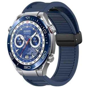 For Huawei Watch Ultimate 22mm Foldable Magnetic Buckle Silicone Watch Band(Midnight Blue)