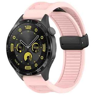 For Huawei Watch Buds 22mm Foldable Magnetic Buckle Silicone Watch Band(Pink)