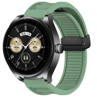 For Huawei Watch Buds 22mm Foldable Magnetic Buckle Silicone Watch Band(Green)