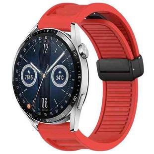 For Huawei Watch GT3 46mm 22mm Foldable Magnetic Buckle Silicone Watch Band(Red)