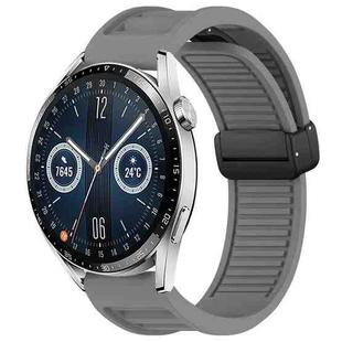 For Huawei Watch GT3 46mm 22mm Foldable Magnetic Buckle Silicone Watch Band(Grey)