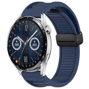 For Huawei Watch GT3 46mm 22mm Foldable Magnetic Buckle Silicone Watch Band(Midnight Blue)
