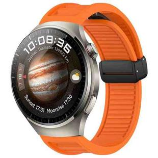 For Huawei Watch 4 Pro 22mm Foldable Magnetic Buckle Silicone Watch Band(Orange)