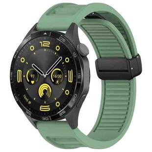 For Huawei Watch 3 Pro 22mm Foldable Magnetic Buckle Silicone Watch Band(Green)