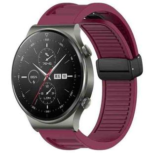 For Huawei GT2 Pro 22mm Foldable Magnetic Buckle Silicone Watch Band(Wine Red)