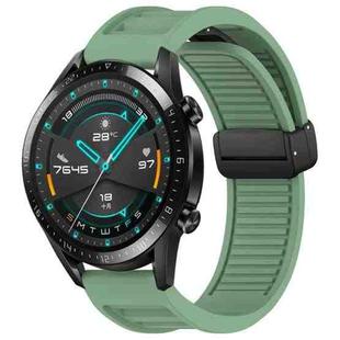 For Huawei GT2 46mm 22mm Foldable Magnetic Buckle Silicone Watch Band(Green)